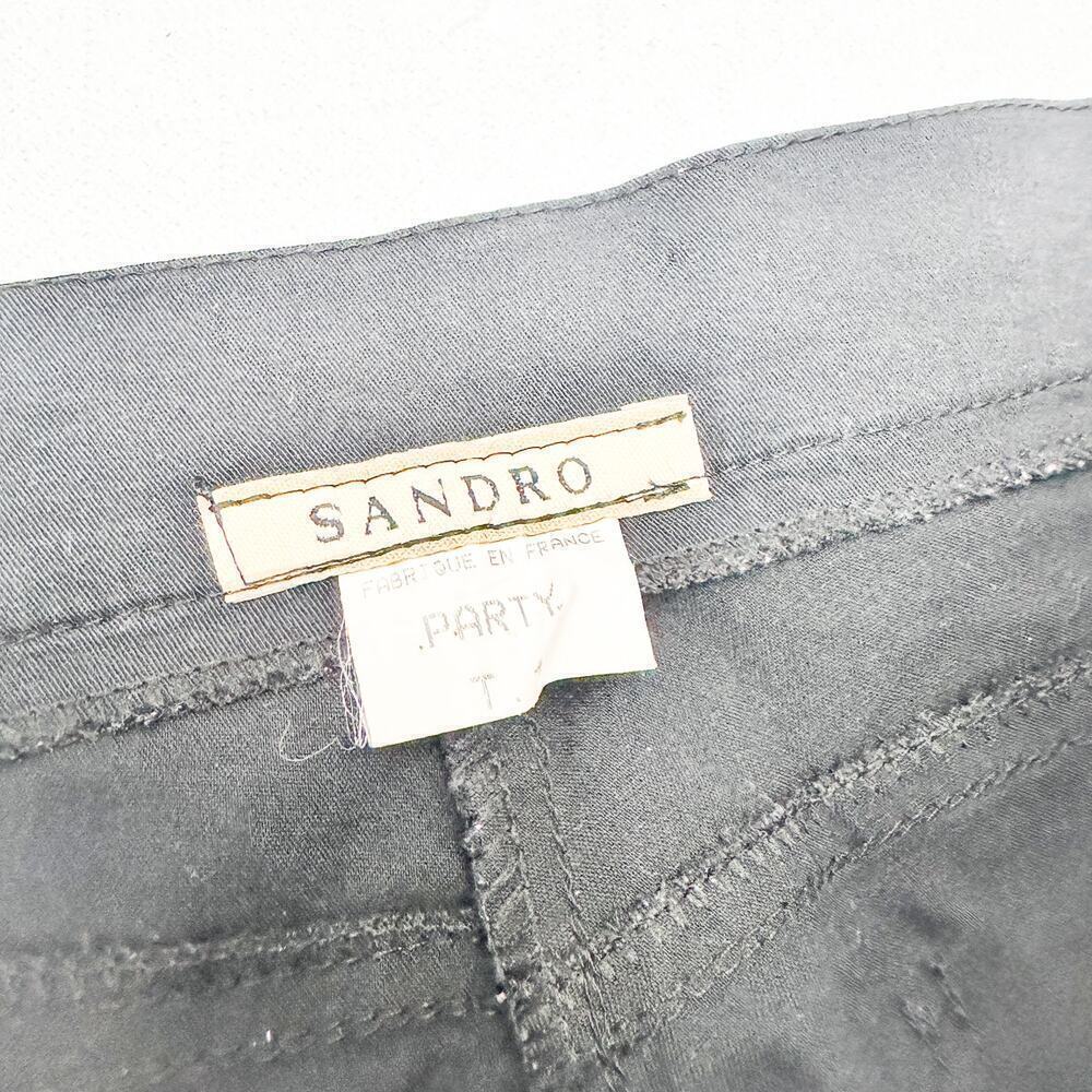Sandro Party Black Lace Cutout Wide Leg Dress Pants Size 6-8 - Picture 5 of 9